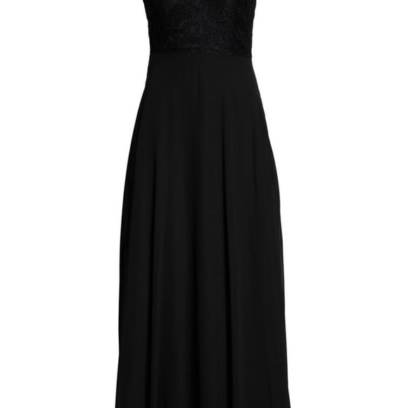 Lace & Chiffon Cap Sleeve Gown NAVY BLUE - Picture 2 of 7